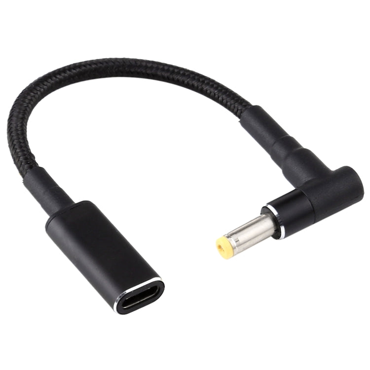 PD 100W 18.5-20V Elbow to USB-C / Type-C Adapter Nylon Braid Cable