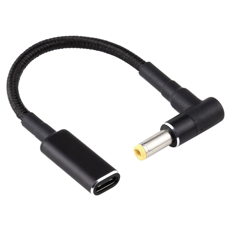 PD 100W 18.5-20V Elbow to USB-C Type-C Adapter Nylon Braid Cable
