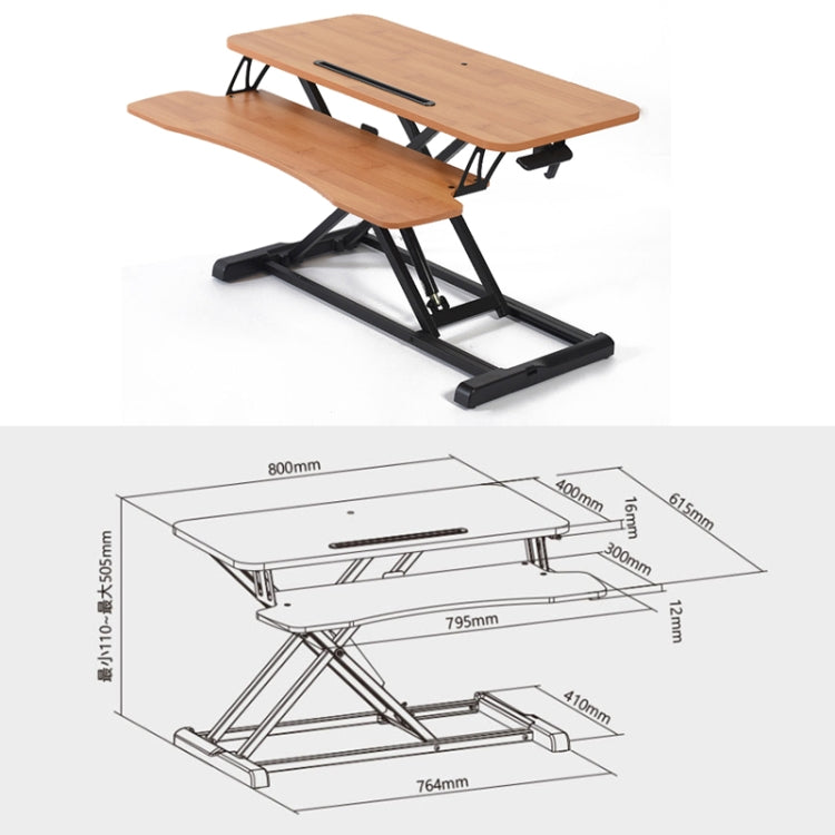 Adjustable Bamboo Standing and Liftable Computer Desk Workbench