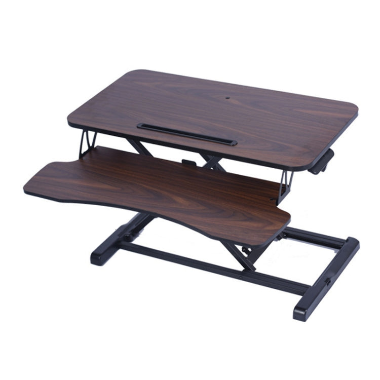 Foldable Standing and Liftable Computer Desk Workbench(Walnut) - Ergonomic, Safe, and Space-Saving Standing Desk
