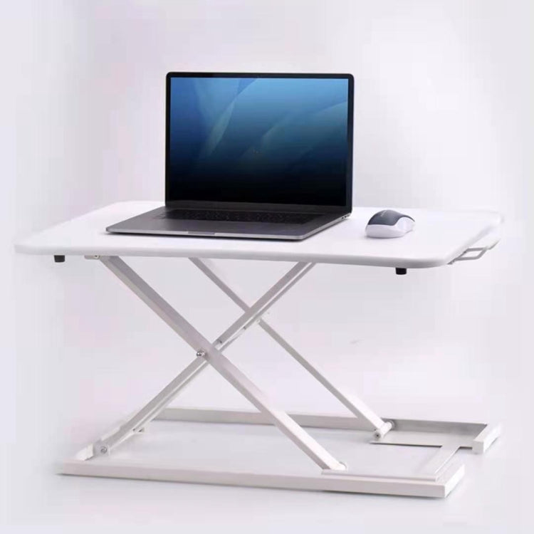 Adjustable White Folding Standing Computer Desk with Effortless Height Adjustment
