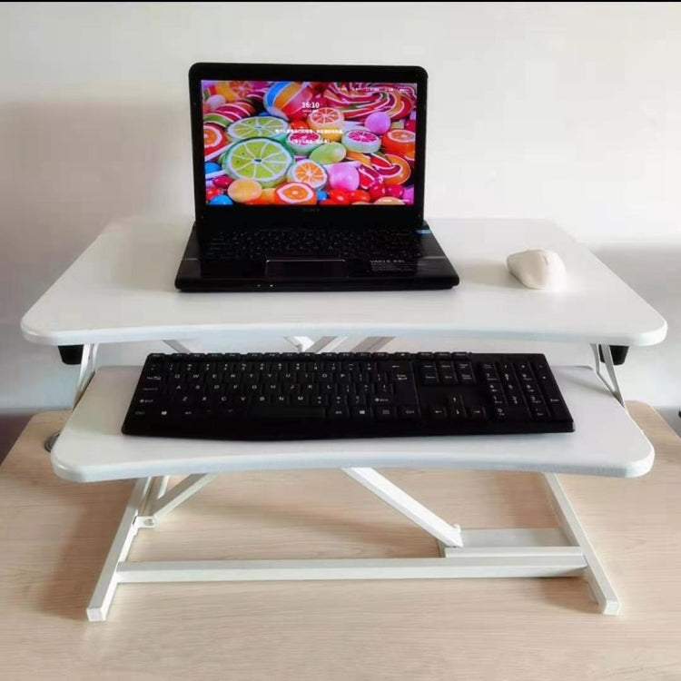 Adjustable Folding and Lifting Computer Desk in White