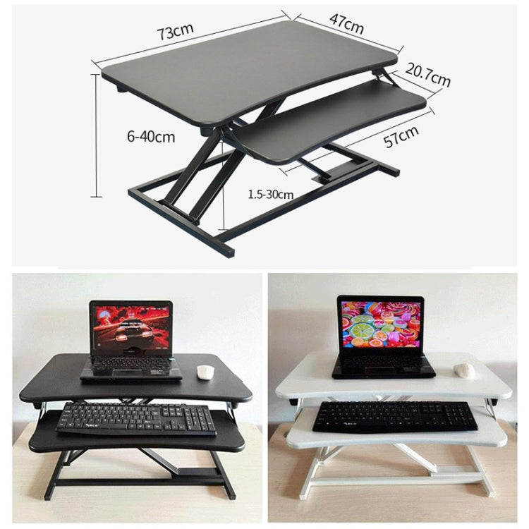 Height-Adjustable Folding Computer Desk with Smooth Lift Mechanism (Black)