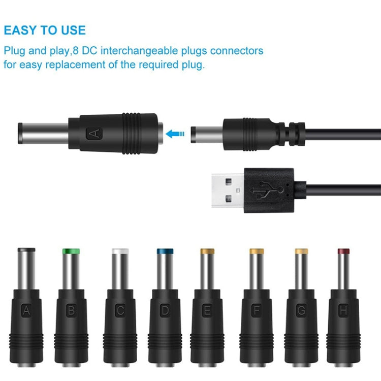 Versatile 12-in-1 USB Multi-Function DC Power Cable (Black)