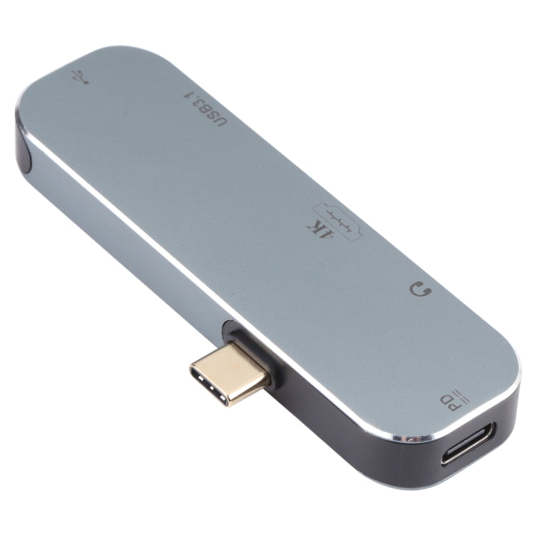 5-in-1 USB-C Adapter with PD Charging, 3.5mm AUX, 4K HDMI, and USB 3.1 Hub