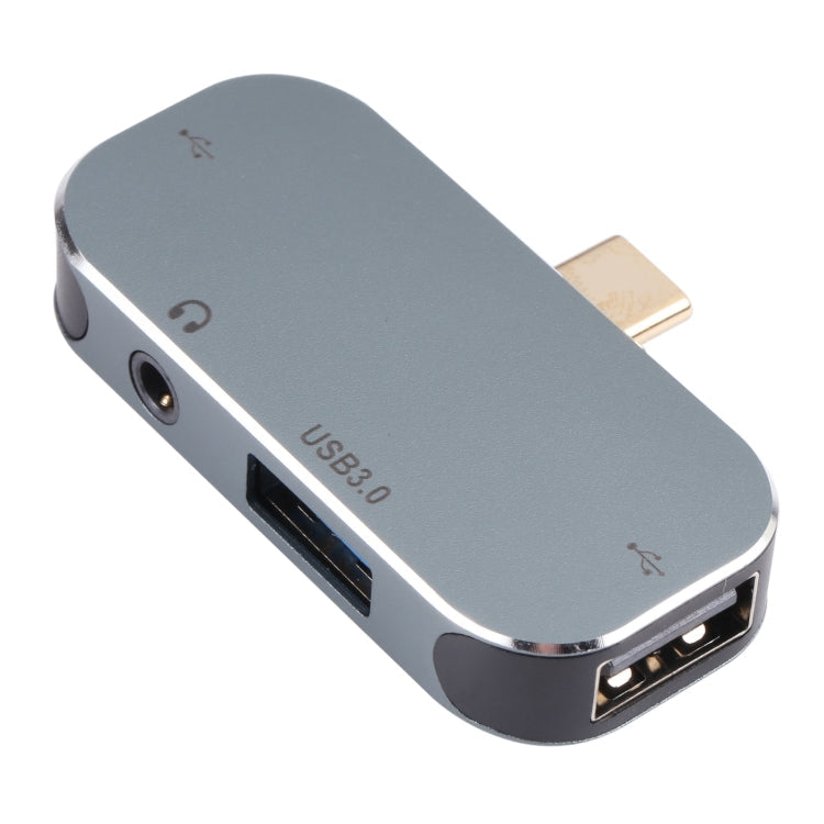4-in-1 USB-C Male to USB-C + 3.5mm AUX + USB 3.0 + USB Female Adapter