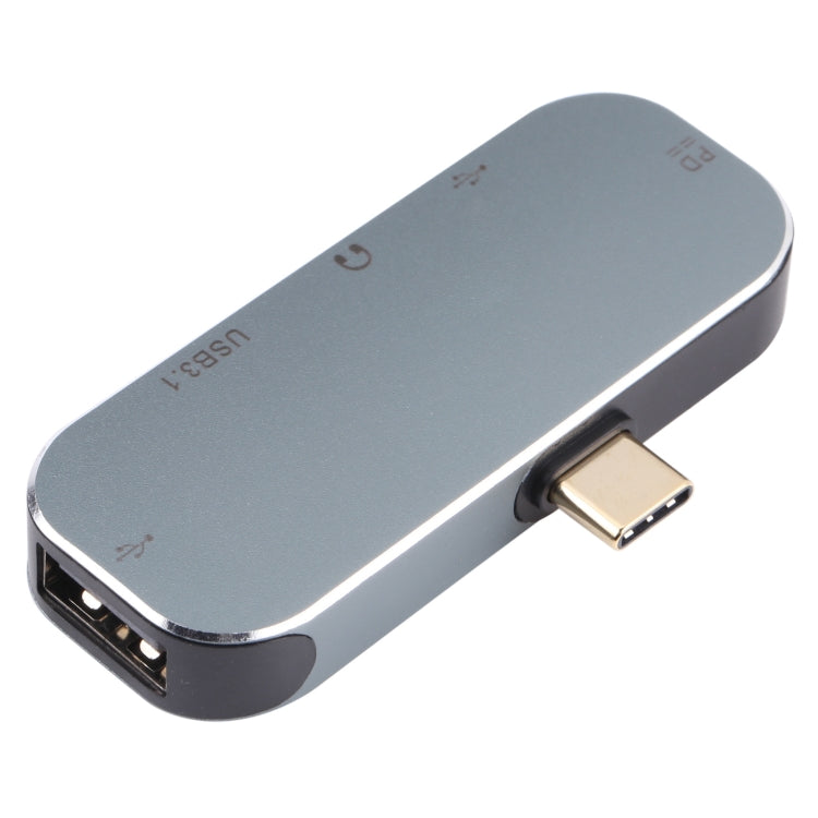 5-in-1 USB-C Adapter with Dual USB-C, 3.5mm AUX, USB 3.1, and USB Female Ports