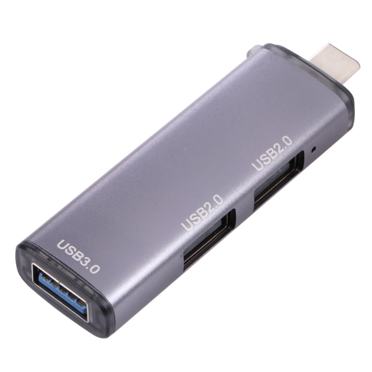 3-in-1 Aluminum Alloy USB Hub Adapter