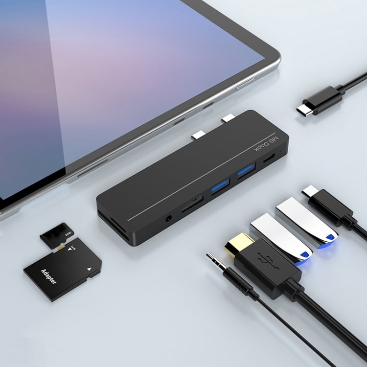 Rocketek SHX5 Multifunctional Dual Type-C Ports Expansion Dock HUB Adapter with Versatile Connectivity