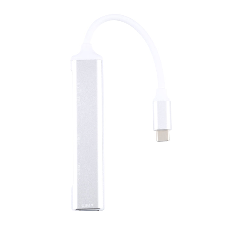 5 in 1 USB-C Docking Station HUB with SD/TF Card Slots and 3 USB 3.0 Ports (White)