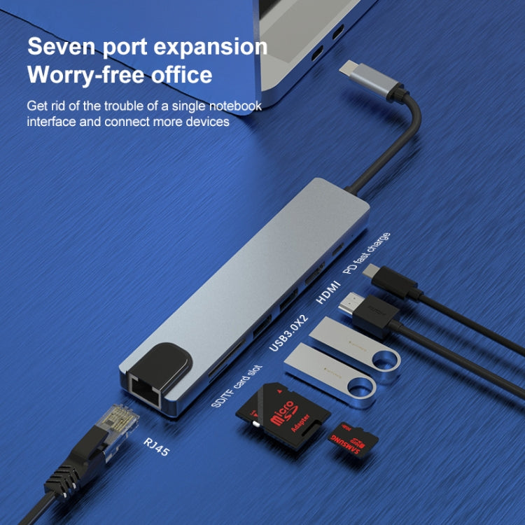 7 in 1 USB-C Hub with High-Speed Charging and 4K HDMI Output