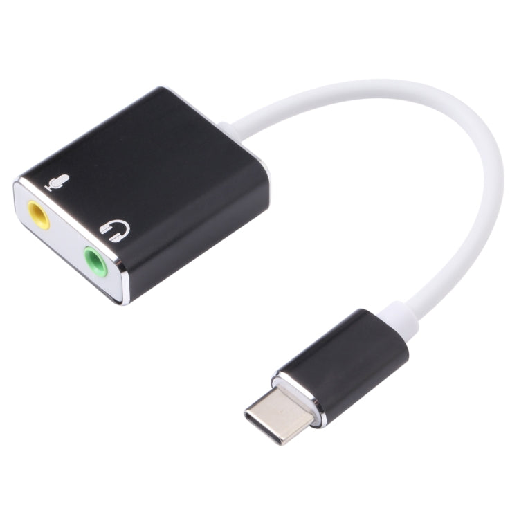 USB-C / Type-C to 3.5mm Earphone Microphone Sound Card in Black