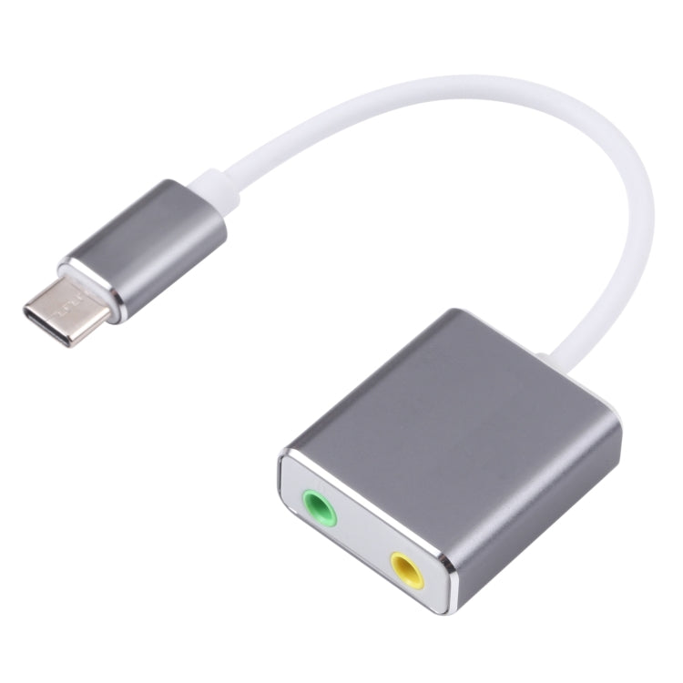 USB-C / Type-C to Jack 3.5mm Earphone Microphone Sound Card (Grey)