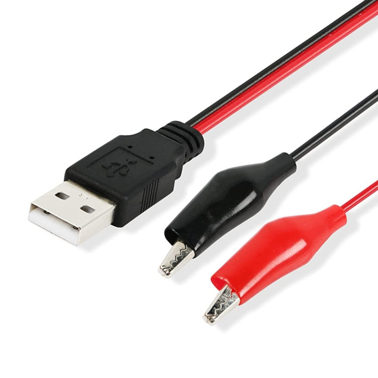 USB-A Male To 2 x Crocodile Clip Power Connection Extension Cable - 0.5m Length