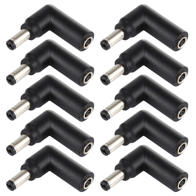 10-Pack 4.5 x 3.0mm Female to 5.5 x 2.1mm Male Plug Elbow Adapter Connectors