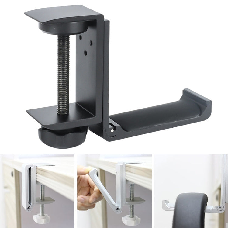 Sleek and Versatile Metal Foldable Headset Stand Hanger(Black)