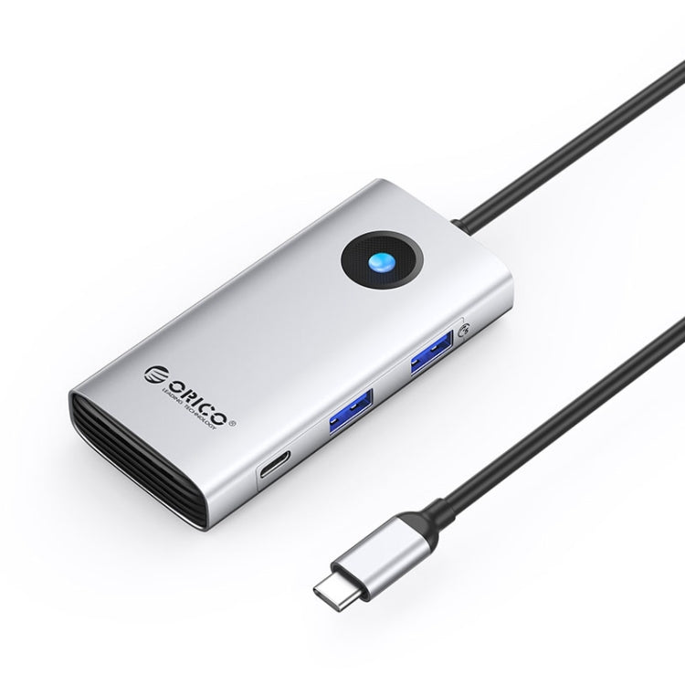 ORICO-PW11-6PCR R45 6-in-1 Multifunction Docking Station with 5Gbps Type-C / USB-C Connectivity (Silver)