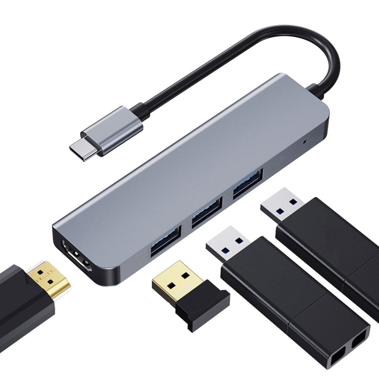 2008N 4-In-1 USB 3.0 x3 + HDMI Multi-function Type-C / USB-C Docking Station