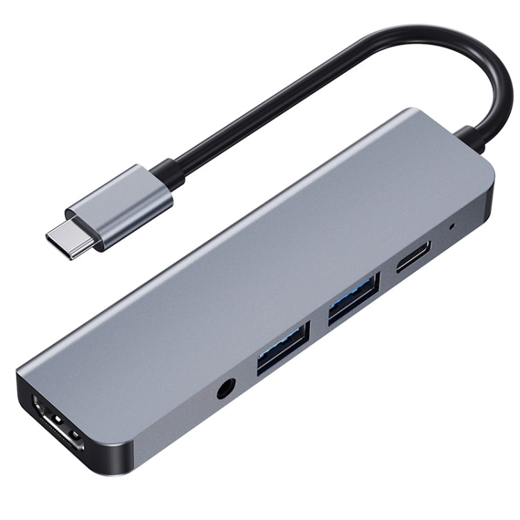 5-In-1 USB-C Hub Docking Station with HDMI, PD, and 3.5mm Port