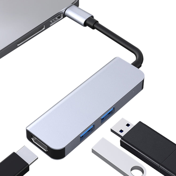 2011N 3 In 1 USB 3.0 x2 + HDMI Multi-function Type-C Docking Station with USB-C HUB