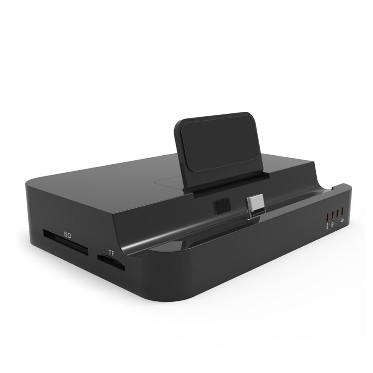 6 in 1 USB-C Hub Docking Station with 4K HDMI + 2 x USB 3.0 + Type-C + SD/TF Card Reader and Holder (Black)