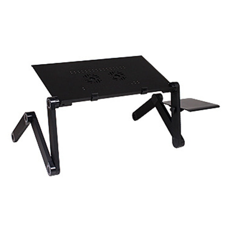 Portable Aluminum Alloy Laptop Desk Stand with 360 Degree Rotation and Cooling Fans (Black)