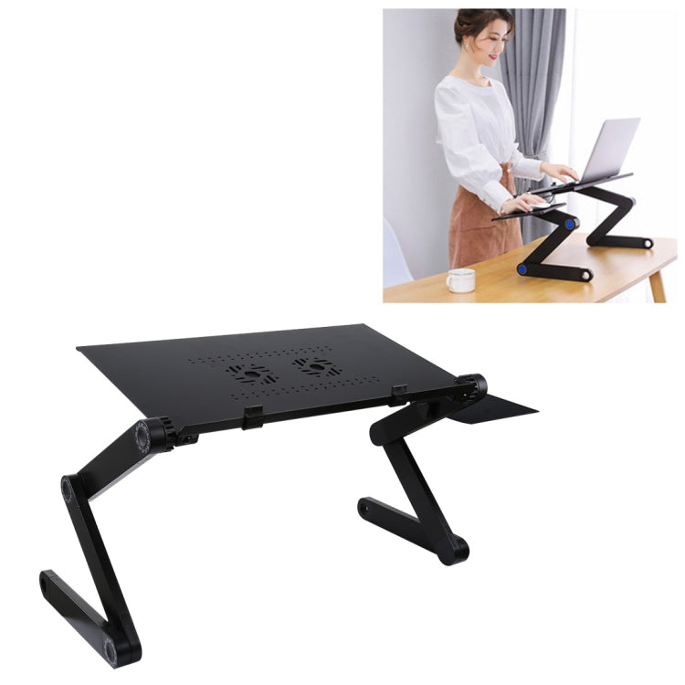 Adjustable Portable Laptop Stand with Dual CPU Fans and Mouse Pad