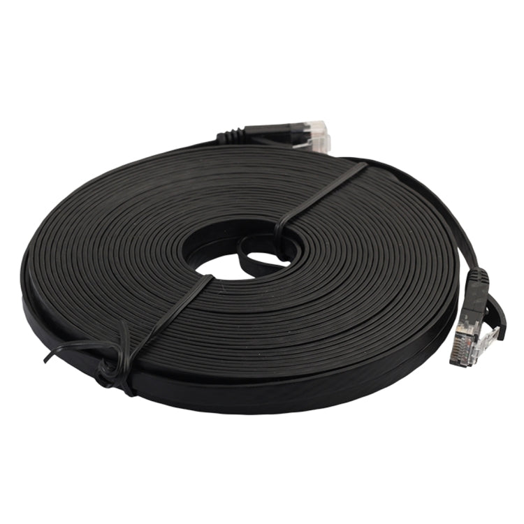 10m Ultra-Thin Cat6 Flat Ethernet Network LAN Cable - Black RJ45 Patch Lead