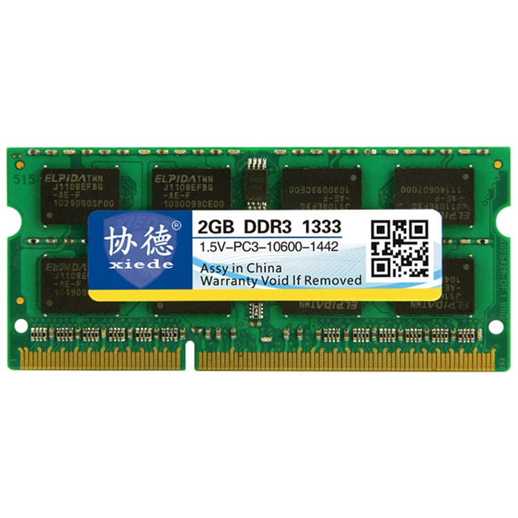XIEDE X042 DDR3 1333MHz 2GB Laptop Memory RAM Module for General Full Compatibility