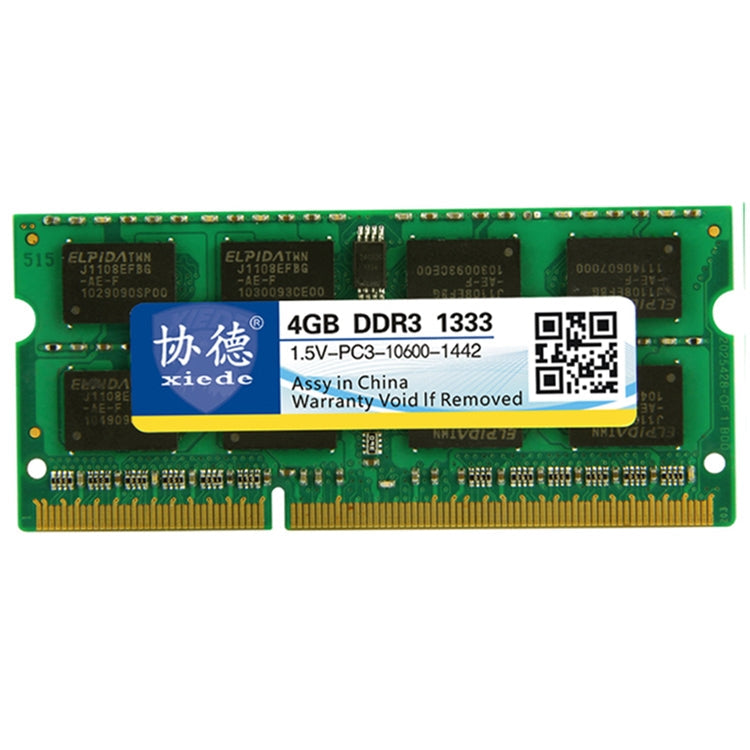 XIED X043 DDR3 1333MHz 4GB 1.5V Laptop RAM Module with Enhanced Durability and Optimized Performance