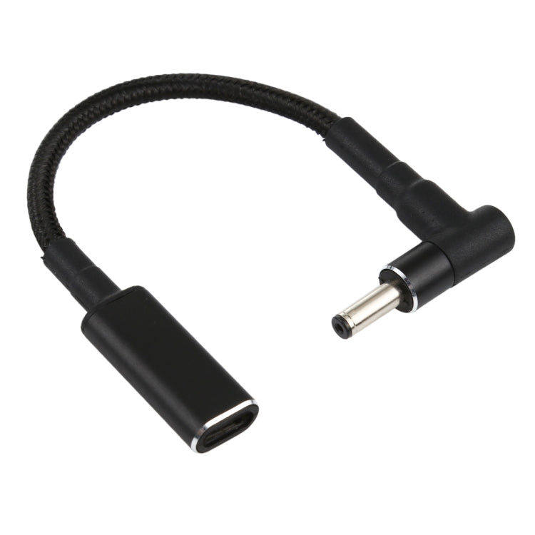 PD 100W 18.5-20V USB-C to 4.0 x 1.35mm Elbow Adapter with Nylon Braid Cable