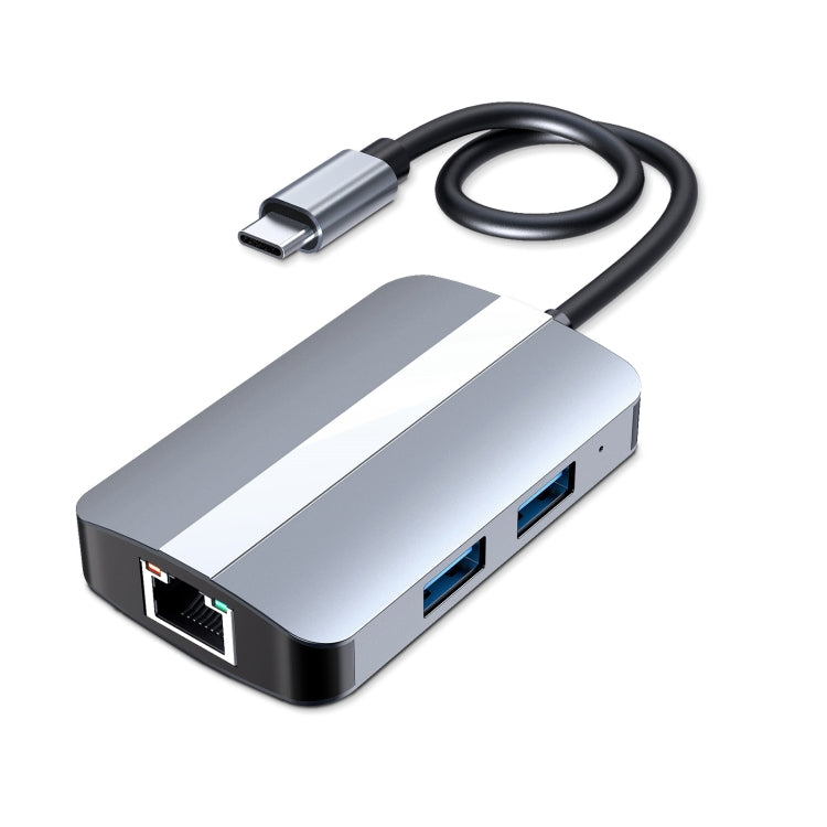 BYL-2112 5-in-1 USB-C/Type-C to USB Multifunctional Docking Station HUB Adapter