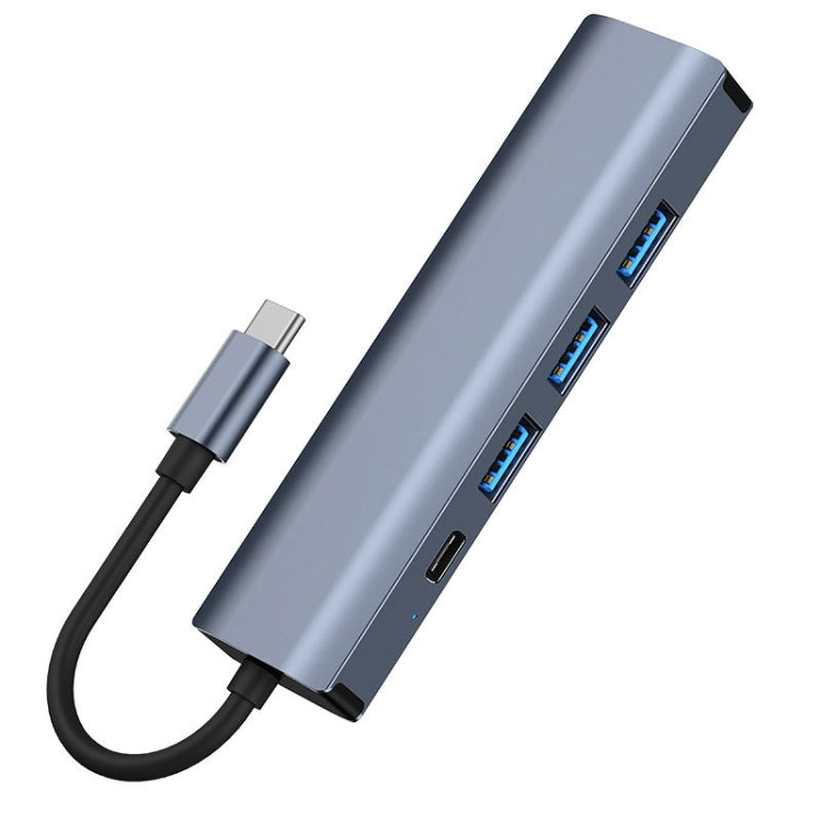 BYL-2302 5 in 1 USB-C / Type-C Multifunctional Docking Station HUB Adapter with 1000M Network Port