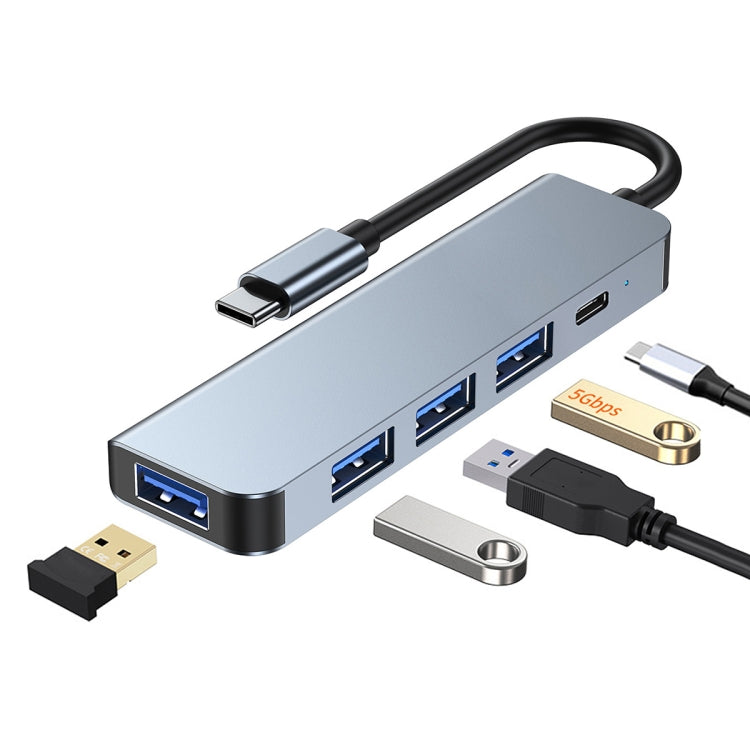 5 in 1 USB-C / Type-C to USB Multifunctional Docking Station HUB Adapter