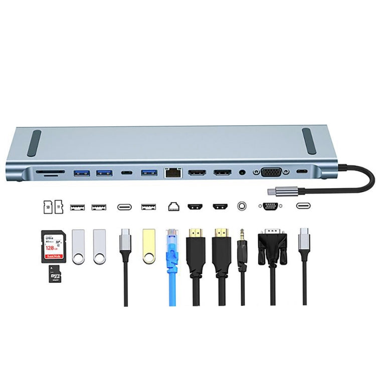 BYL-2003U2 12-in-1 USB-C Multiport Docking Station HUB Adapter