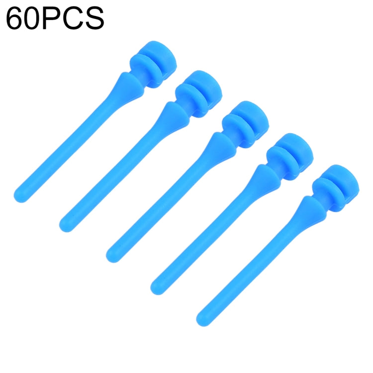 Anti-Vibration Soft Damping Nail Rubber Silicone Computer Fan Screws (Blue) - Pack of 60, 40mm