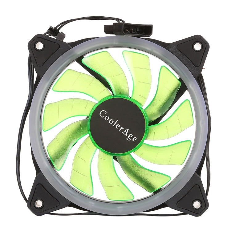 Color LED 12cm 3-Pin Silent Green Chassis Fan