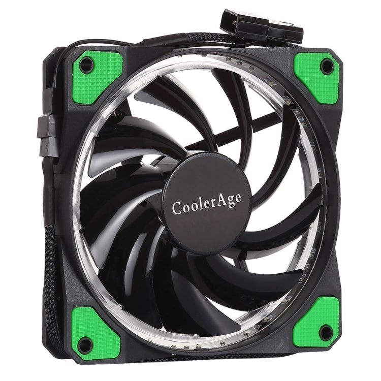 Green LED 12cm 3pin Computer Chassis Fan with Power Cable