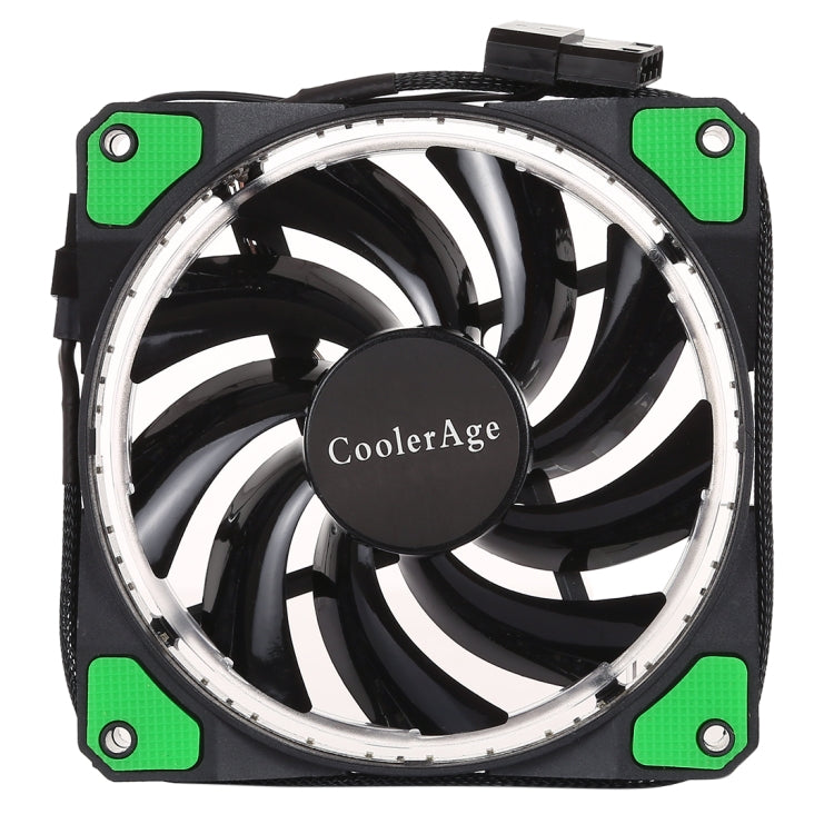 Green LED 12cm 3pin Computer Chassis Fan with Power Cable