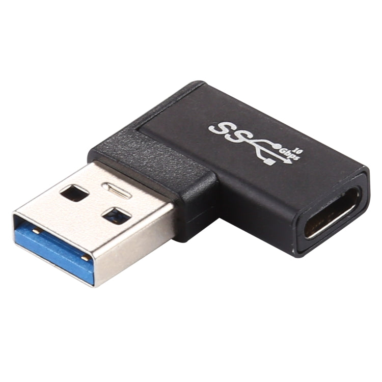 90 Degree Aluminum Alloy Type-C to USB 3.0 Adapter (Black)