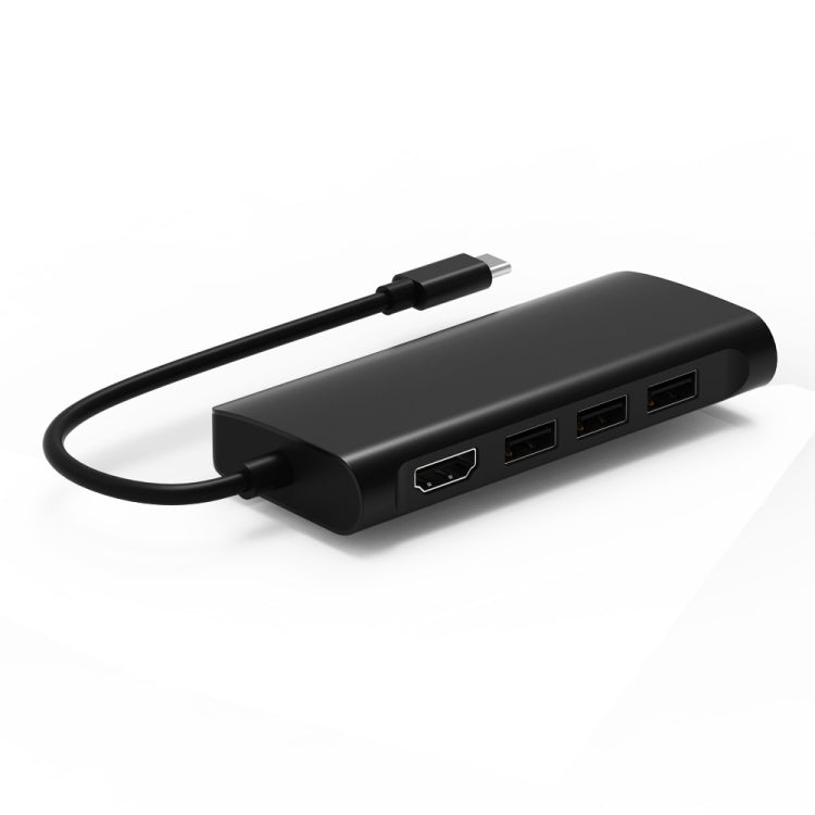 8-in-1 USB-C Hub Dock Station with HDMI, RJ45, and Power Delivery (PD) - Black