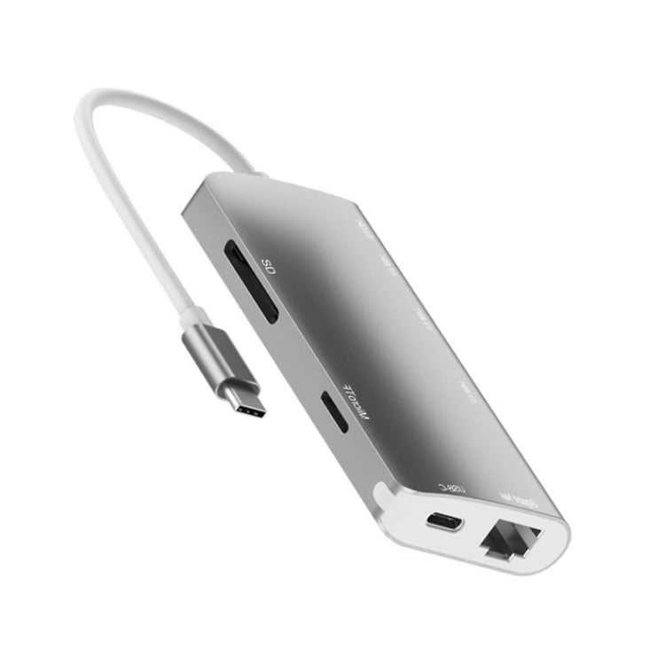 9591C 8 In 1 USB 3.0 Smart Hub Converter Dock Station(Silver)