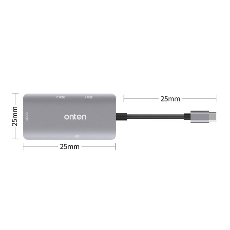 Onten 5-In-1 USB3.0 and Type-C OTG Multi-function Card Reader with Aluminum Alloy Build
