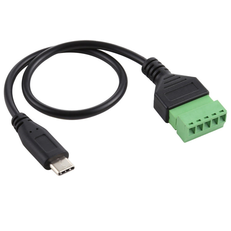 USB-C Male to 5 Pin Solderless Connector Adapter Cable, 30cm Length