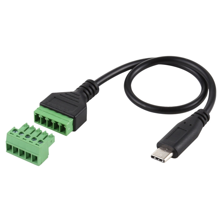 USB-C Male to 5 Pin Solderless Connector Adapter Cable, 30cm Length