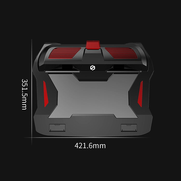Dual-Fan Laptop Radiator with Adjustable Height and Red Light - US Plug