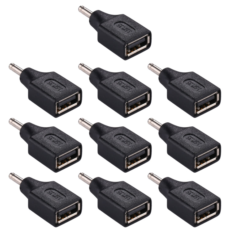 3.5x1.35mm Male to USB Female Adapter Connector - 10 PCS
