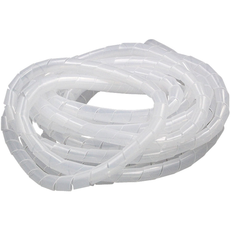 9m PE Spiral Pipes Wire Winding Organizer Tidy Tube with 10mm Nominal Diameter in White