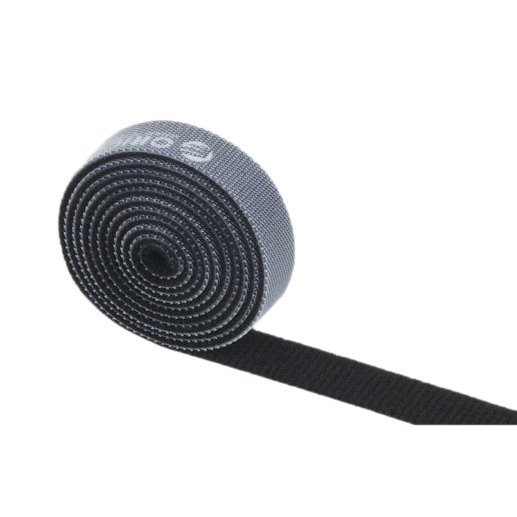 Reusable and Dividable Hook and Loop Cable Ties - 1m Length, Black Color