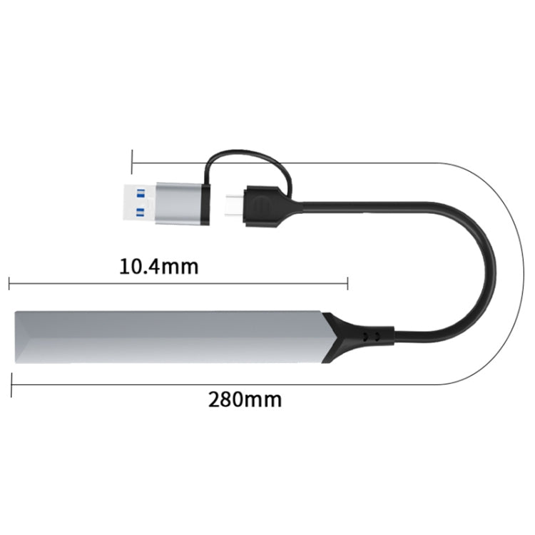 V253B USB and USB-C 5-in-1 Multifunctional Docking Station HUB Adapter